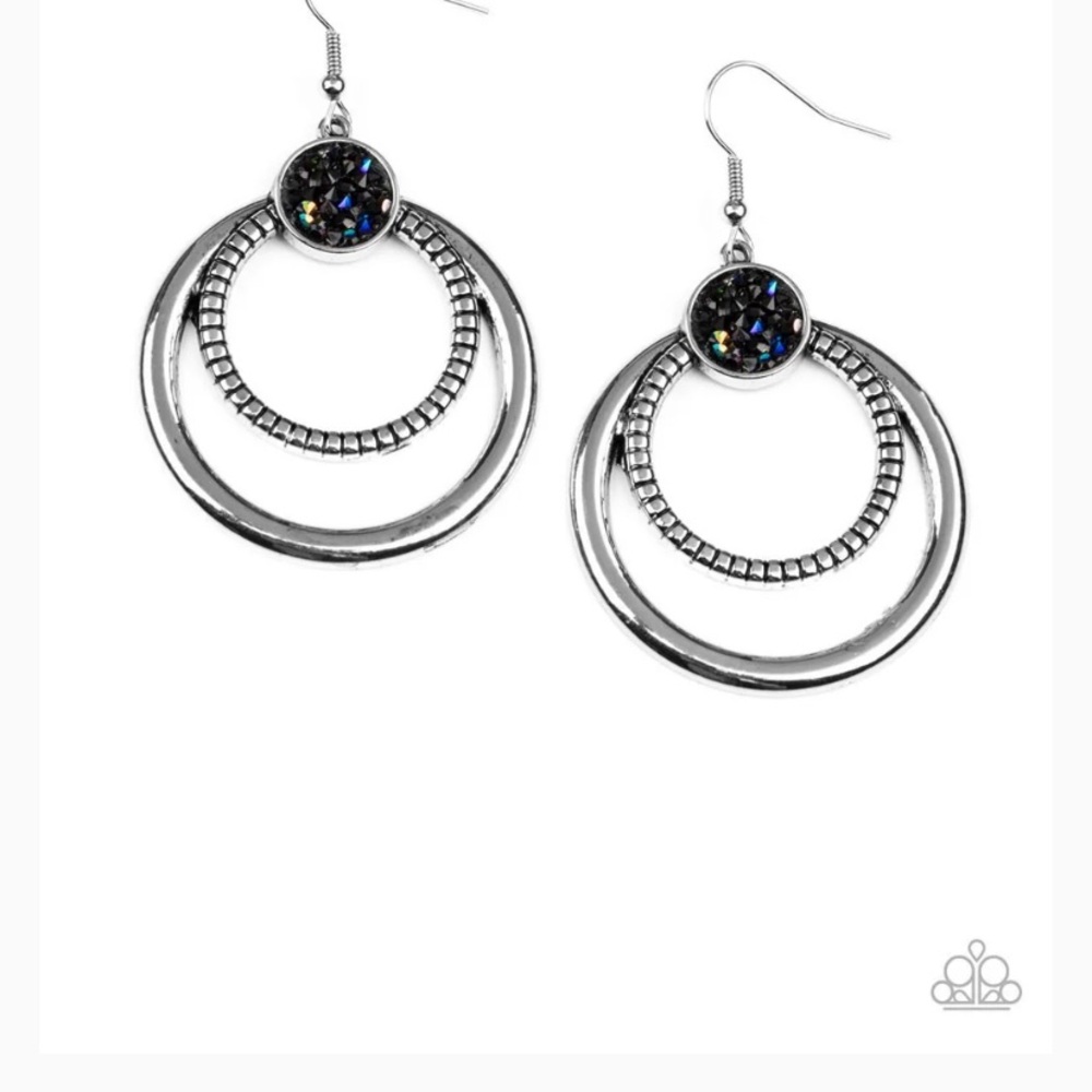 Silver Oil Spill Earrings